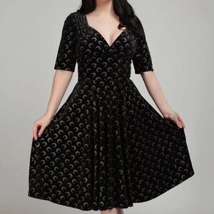 Collectif Black and Silver Midi Dress